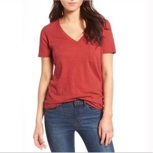 NWT Madewell Whisper Cotton V-Neck Pocket Tee